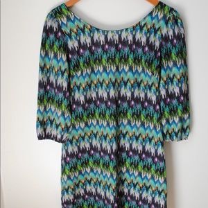 Fun, bright dress with long back zip